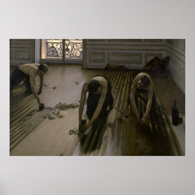 The Floor Scrapers by Gustave Caillebotte Poster (Front)