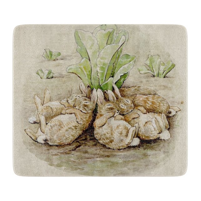 The Flopsy Bunnies Asleep (by Beatrix Potter) Cutting Board (Front)