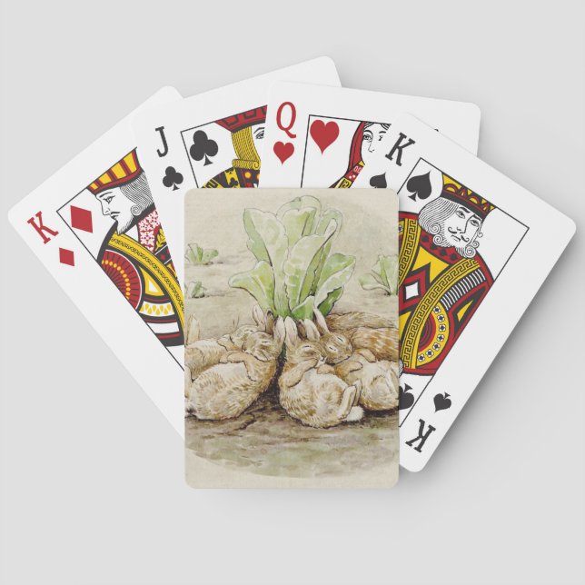 The Flopsy Bunnies Asleep (by Beatrix Potter) Playing Cards (Back)