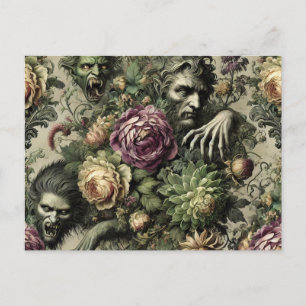 The Florabane Cult – Gothic Floral Design Holiday Postcard