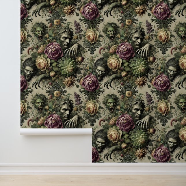The Florabane Cult – Gothic Floral Design Wallpaper (Application)