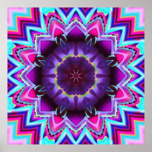 The Floral Kaleidoscope, fractal wallart Poster