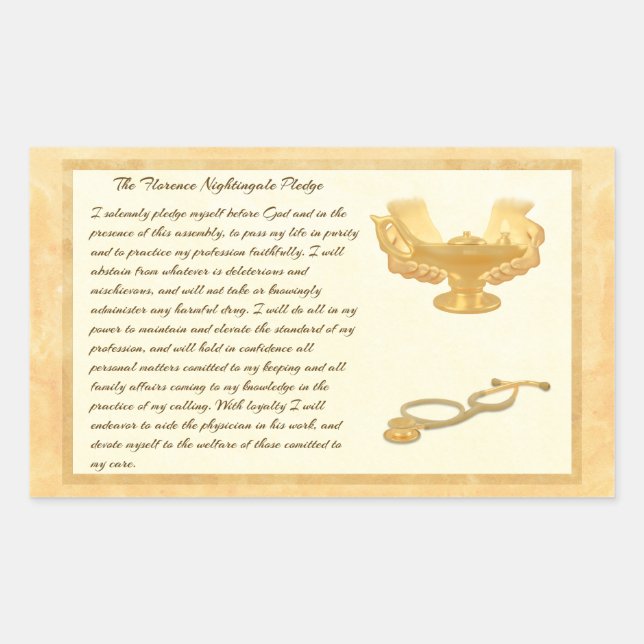 The Florence Nightingale Pledge Rectangular Sticker (Front)