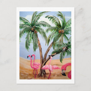 "The Florida Flamingos" Vertical Wildlife Postcard