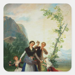 The Florists or Spring, 1786 Square Sticker