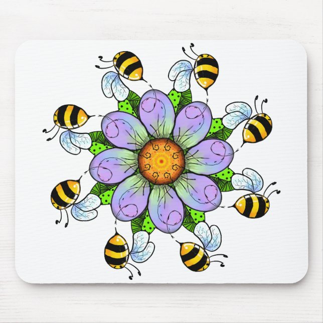 The flower and the bees mouse mat (Front)