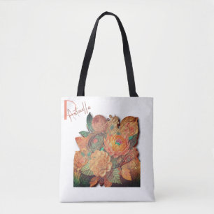 The flower bouquet - Wood painting Tote Bag