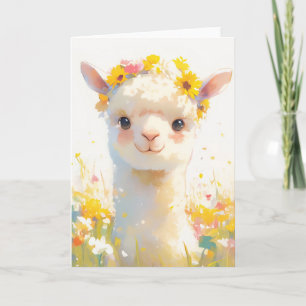 The Flower Crowned Alpaca Card