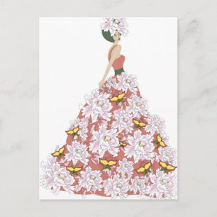 The flower dress postcard