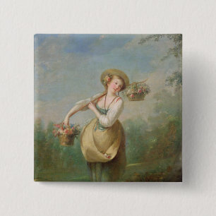 The Flower Girl 15 Cm Square Badge