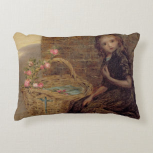 The Flower Girl, 1872 (oil on canvas) Decorative Cushion