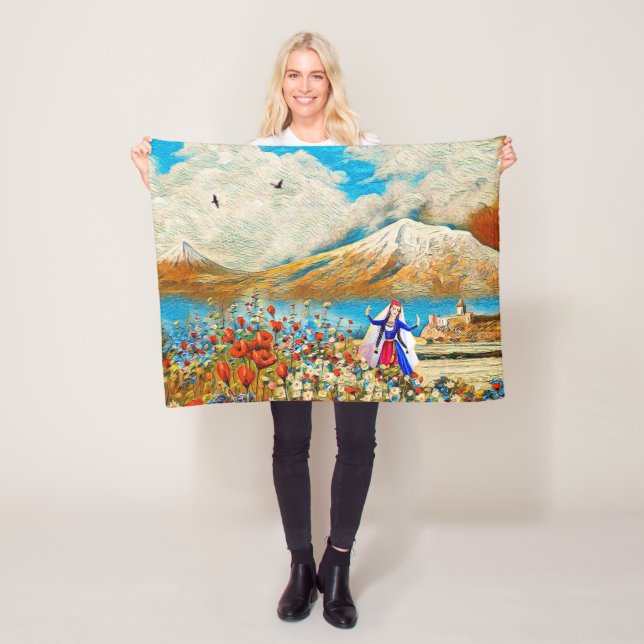 The Flower Girl Fleece Blanket, Small (In Situ)