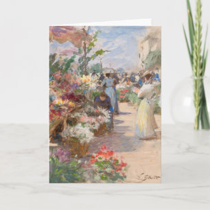 The Flower Market Victor Gabriel Gilbert Card
