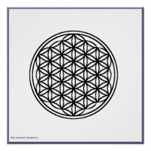 The Flower of Life - Black on White Poster