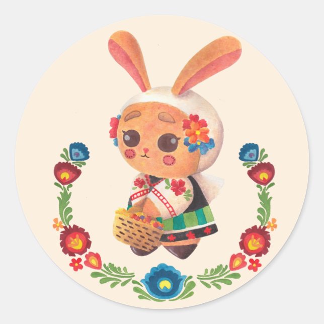 The Flower Polish Bunny Classic Round Sticker (Front)