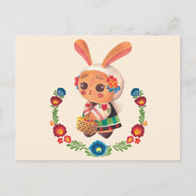 The Flower Polish Bunny Postcard (Front)