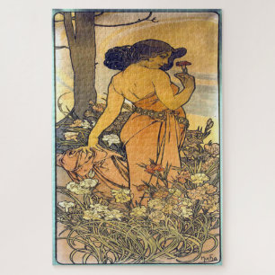 The Flowers - Carnation: Art Nouveau by Mucha Ed.2 Jigsaw Puzzle