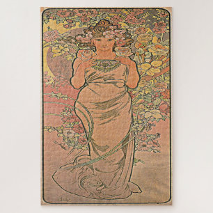 The Flowers - Rose: Art Nouveau by Mucha Edition 1 Jigsaw Puzzle