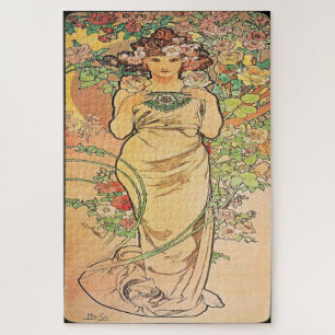The Flowers - Rose: Art Nouveau by Mucha Edition 2 Jigsaw Puzzle