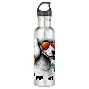 The Fluffather Poodle Vintage Funny Dog Mafia Vect 710 Ml Water Bottle