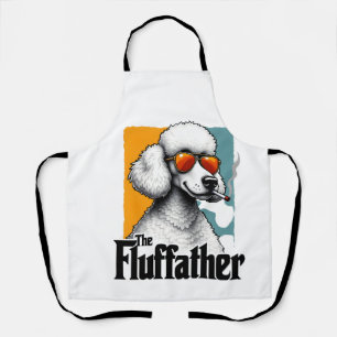 The Fluffather Poodle Vintage Funny Dog Mafia Vect Apron