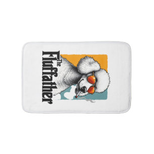 The Fluffather Poodle Vintage Funny Dog Mafia Vect Bath Mat