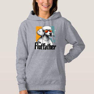 The Fluffather Poodle Vintage Funny Dog Mafia Vect Hoodie