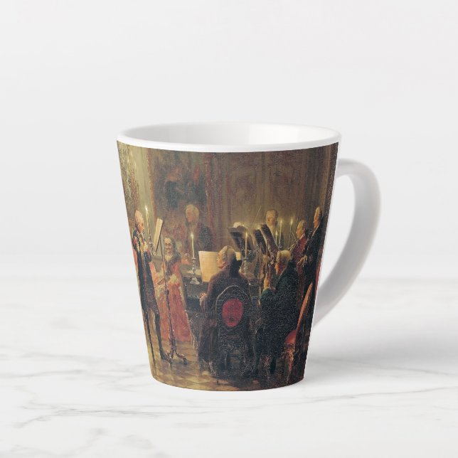 The Flute Concert-Adolph Menzel Small Latte Mug (Right Angle)