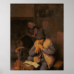 The Flute Player, 17th century Poster