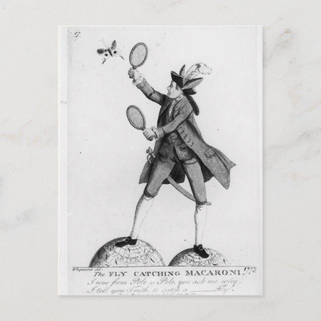 The Fly Catching Macaroni Postcard (Front)