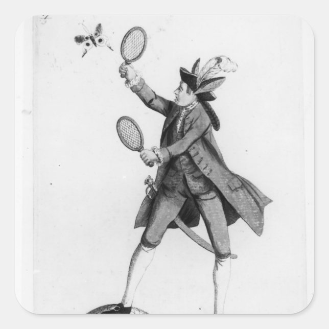 The Fly Catching Macaroni Square Sticker (Front)