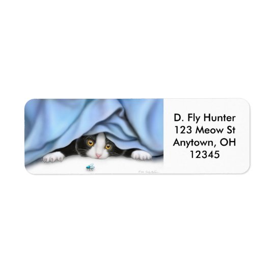The Fly Hunter Cat Label Return Address Label