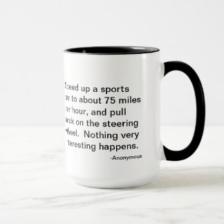 The flyer's riddle, sports car or aeroplane? mug