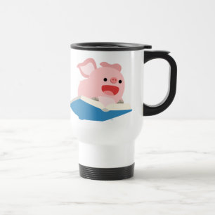 The Flying Book and Cartoon Pig Commuter Mug