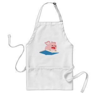 The Flying Book and Cartoon Pig Cooking Apron