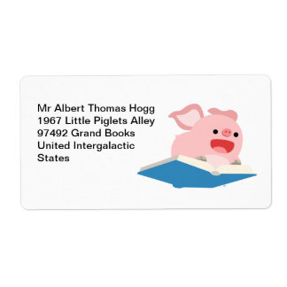 The Flying Book and Pig Avery Shipping Label