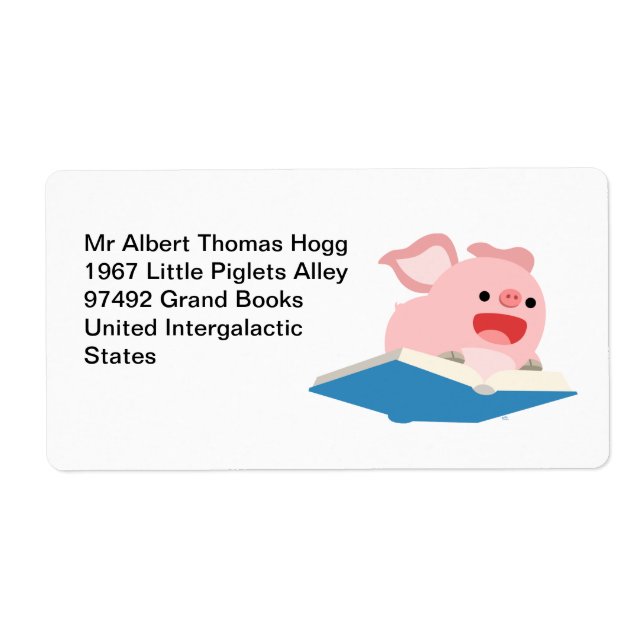 The Flying Book and Pig Avery Shipping Label (Front)