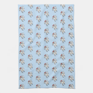 The Flying Christmas Goat Tea Towel
