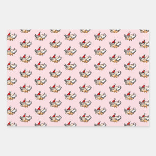The Flying Christmas Pig Wrapping Paper Sheet