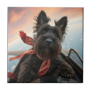 The Flying Scottish Terrier Dog Tile