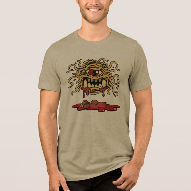 The flying spaghetti monster Tri-Blend shirt (Front)