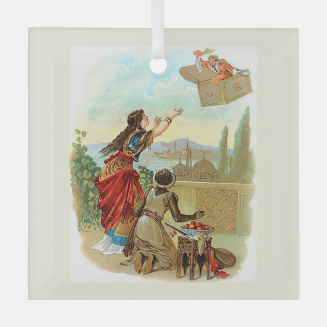 The Flying Trunk  Glass Tree Decoration (Front)