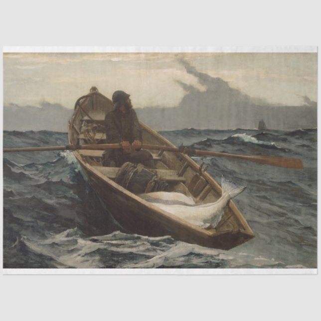 The Fog Warning (by Winslow Homer) Tissue Paper (Front)