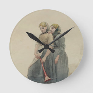 The Foghorn, 1883 (w/c) Round Clock