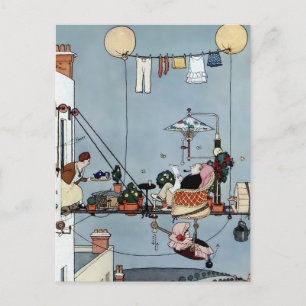 “The Folding Garden” by W Heath Robinson Postcard