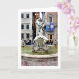 The Fontana del Moro Portrait, Rome, Italy Card