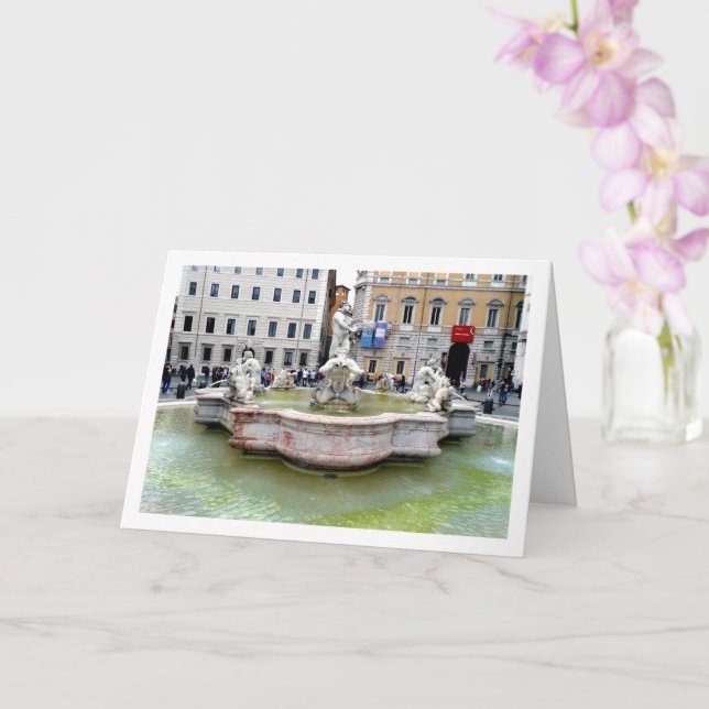 The Fontana del Moro, Roma, Italy Card (Orchid)