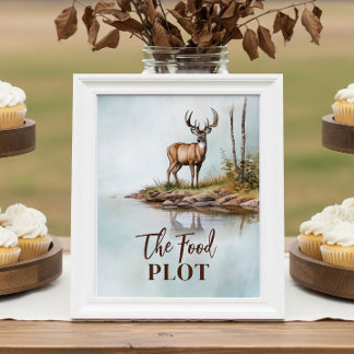 The Food Plot Hunting Party Food Table Sign