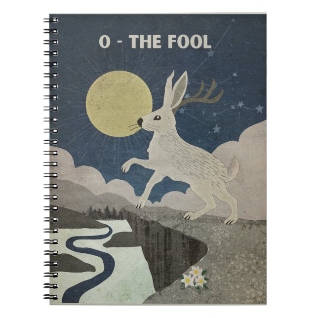 The Fool Major Arcana Poster with the Jackalope  Notebook (Front)