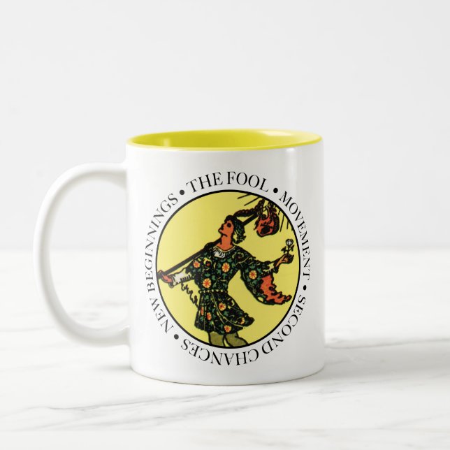 The Fool Mug with Text (Left)